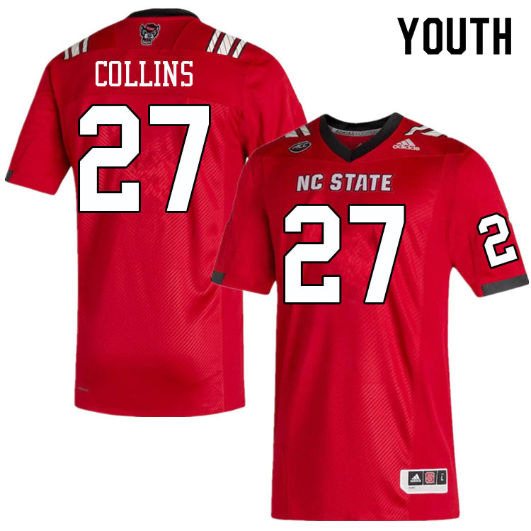 Youth #27 Eric Collins NC State Wolfpack College Football Jerseys Sale-Red - Click Image to Close